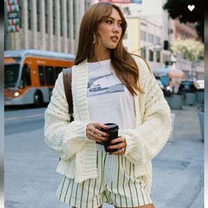 NWT Princess Polly Cream Abner Cable Knit Cardigan Sz XS/S